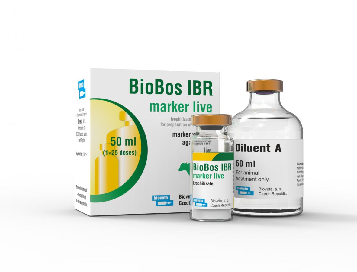 BioBos IBR marker - liofilizat și solvent pentru bovine