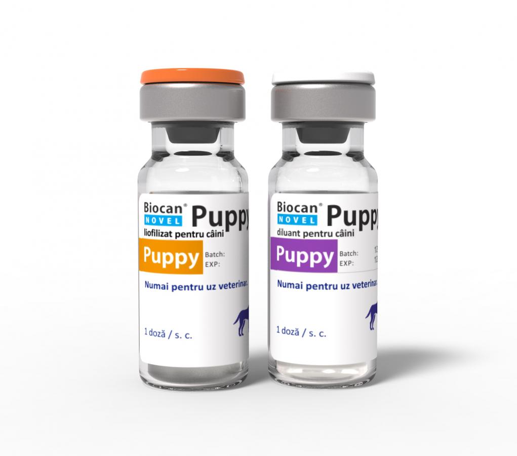 Biocan Novel Puppy, liofilizat și solvent pentru suspensie injectabilă pentru câini