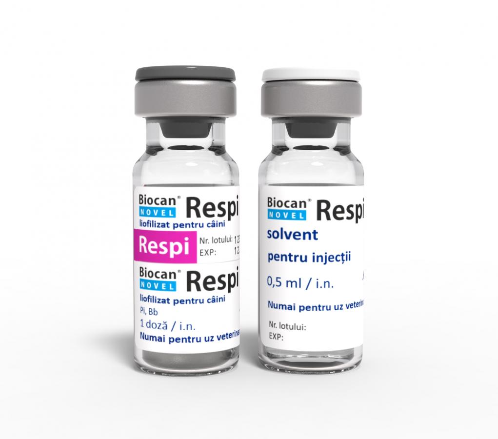 Biocan Novel Respi, liofilizat și solvent pentru suspensie intranazală pentru câini