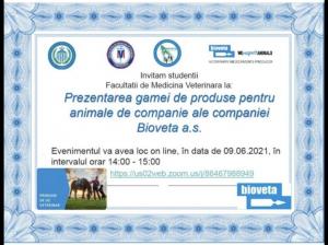 Prezentarea firmei Bioveta a.s. și a portofoliului pentru animale de companie