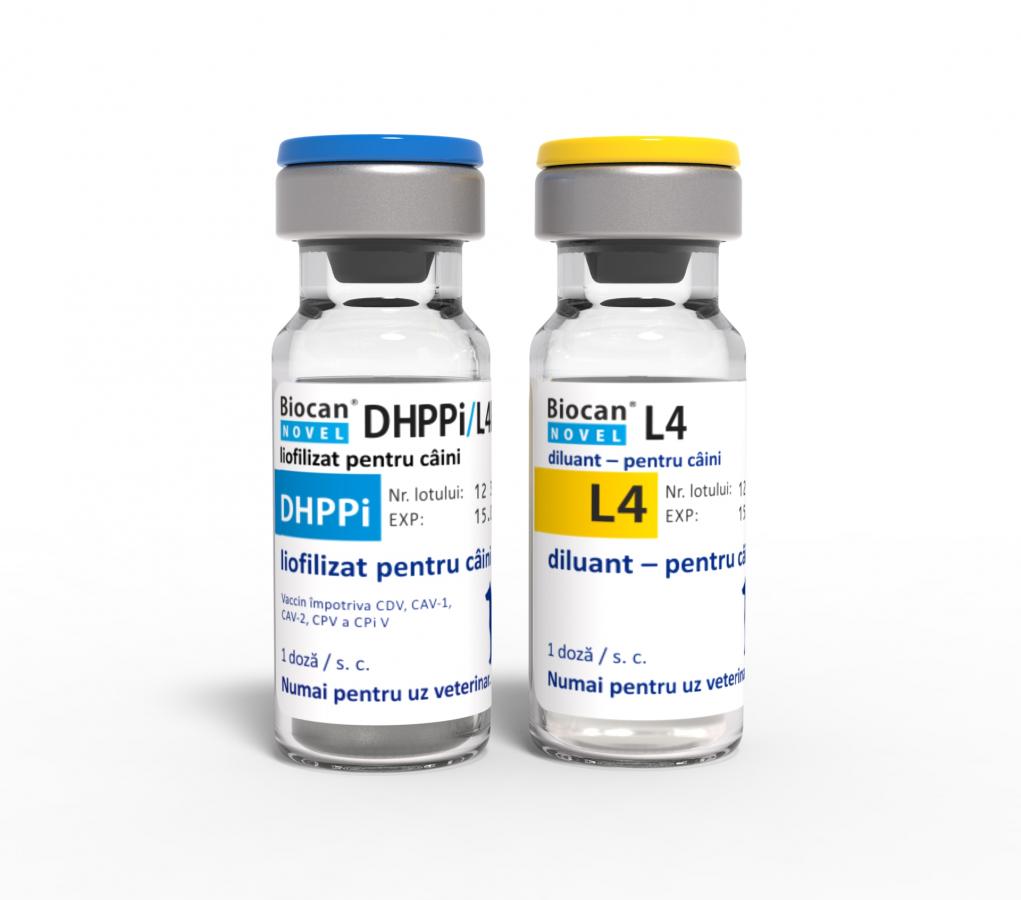 Biocan Novel DHPPi/L4, liofilizat și diluant pentru suspensie injectabilă pentru câini